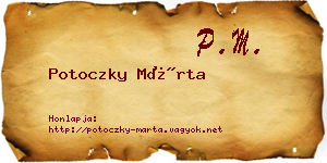 Potoczky Márta névjegykártya